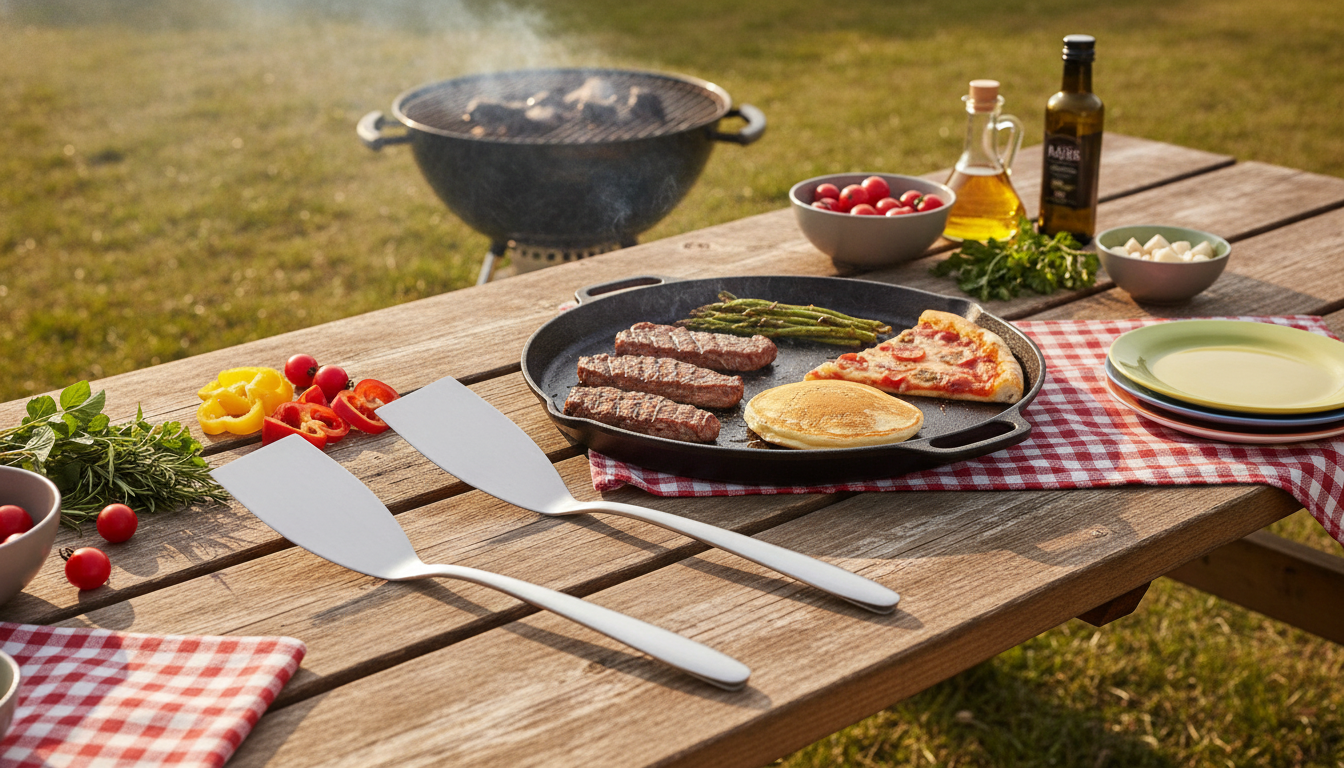 Long-Handle Stainless Steel Spatula for Grill & Griddle
